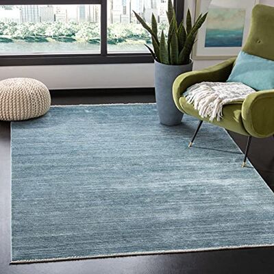 Safavieh Zeitgenössische Teppich für Wohnzimmer, Esszimmer, Schlafzimmer Dream Collection, Kurzer Flor, Blau und Grau, 91 X 152 cm Safavieh Zeitgenössische Teppich für Wohnzimmer, Esszimmer, Schlafzimmer Dream Collection, Kurzer Flor, Blau und Grau, 91 X 152 cm