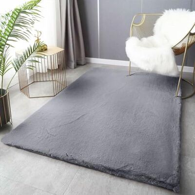 VIMODA Fellteppich Deluxe waschbar, sanfter Hochflor-Teppich einfarbig, kuschelig für Ihr Wohnzimmer oder Schlafzimmer,Farbe:Grau;Maße:80x150 cm VIMODA Fellteppich Deluxe waschbar, sanfter Hochflor-Teppich einfarbig, kuschelig für Ihr Wohnzimmer oder Schlafzimmer,Farbe:Grau;Maße:80x150 cm