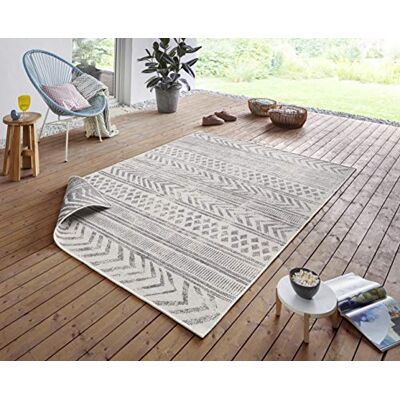 Hanse Home NORTHRUGS In- und Outdoor Teppich Biri 80x150cm Wendeteppich Wetterfest Boho Style Vintage Design Läufer für Balkon Terrasse Garten Wintergarten Wohnzimmerteppich Wasserfest in Grau Creme Hanse Home NORTHRUGS In- und Outdoor Teppich Biri 80x150cm Wendeteppich Wetterfest Boho Style Vintage Design Läufer für Balkon Terrasse Garten Wintergarten Wohnzimmerteppich Wasserfest in Grau Creme
