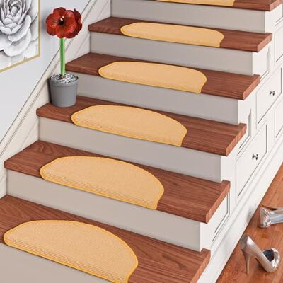 Snapstyle Natur Sisal Stufenmatte Halbrund Einfarbig, Größe/Ausführung/Menge:18x56 cm (halbrund) 1 Stck., Farbe:Honig Snapstyle Natur Sisal Stufenmatte Halbrund Einfarbig, Größe/Ausführung/Menge:18x56 cm (halbrund) 1 Stck., Farbe:Honig