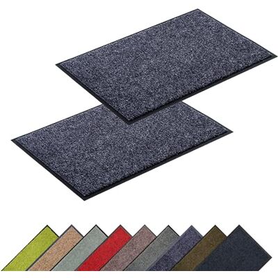 Astra Hochwertige waschbare Schmutzfangmatte innen Blaugrau 2er Set 40 x 60 cm Fussmatte bei 30° C waschbar Fußmatte rutschfeste Läufer Schuhablage Flur Türmatte strapazierfähig Küchenläufer pflegeleicht Astra Hochwertige waschbare Schmutzfangmatte innen Blaugrau 2er Set 40 x 60 cm Fussmatte bei 30° C waschbar Fußmatte rutschfeste Läufer Schuhablage Flur Türmatte strapazierfähig Küchenläufer pflegeleicht