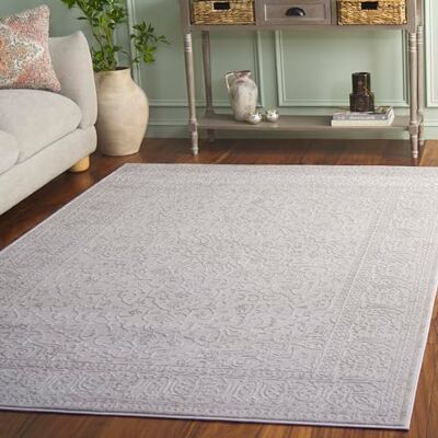 Safavieh Zeitgenössische Teppich für Wohnzimmer, Esszimmer, Schlafzimmer Reflection Collection, Kurzer Flor, Creme und Elfenbein, 90 x 90 cm Safavieh Zeitgenössische Teppich für Wohnzimmer, Esszimmer, Schlafzimmer Reflection Collection, Kurzer Flor, Creme und Elfenbein, 90 x 90 cm