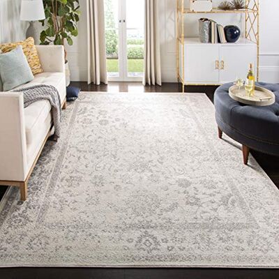 Safavieh Quadratischer Teppich 235 x 235 cm Adirondack Collection Transitional Design, Elfenbein & Silber, Pflegeleichte Synthetikmischung, Ideal für Wohnzimmer, Schlafzimmer, Büro Safavieh Quadratischer Teppich 235 x 235 cm Adirondack Collection Transitional Design, Elfenbein & Silber, Pflegeleichte Synthetikmischung, Ideal für Wohnzimmer, Schlafzimmer, Büro