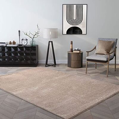VIMODA Teppich kurzflor Einfarbig Super Qualität Ultra Soft für Wohnzimmer, Kinderzimmer, Schlafzimmer Läufer, Farbe:Beige, Maße:160x230 cm VIMODA Teppich kurzflor Einfarbig Super Qualität Ultra Soft für Wohnzimmer, Kinderzimmer, Schlafzimmer Läufer, Farbe:Beige, Maße:160x230 cm