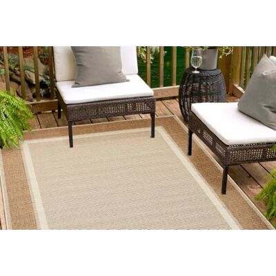 andiamo In- und Outdoor Teppich Arizona Pflegeleichter Balkon Teppich Outdoorteppich, Küchenteppich Größe: 60 x 110 cm, Farbe: Beige andiamo In- und Outdoor Teppich Arizona Pflegeleichter Balkon Teppich Outdoorteppich, Küchenteppich Größe: 60 x 110 cm, Farbe: Beige