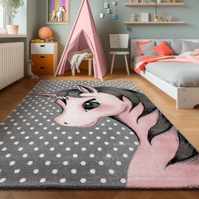 SIMPEX Kinderteppich Magisches Einhorn Rosa 140x200 cm Großer Teppich fürs Kinderzimmer Kuschelig & Kindgerecht SIMPEX Kinderteppich Magisches Einhorn Rosa 140x200 cm Großer Teppich fürs Kinderzimmer Kuschelig & Kindgerecht