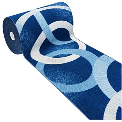 Emmevi Teppich für Küche, modern, rutschfest, für Haus, Eingangsbereich, waschbar, Modell: FAKIRO Dis.25, 50 x 80 cm, Blau Emmevi Teppich für Küche, modern, rutschfest, für Haus, Eingangsbereich, waschbar, Modell: FAKIRO Dis.25, 50 x 80 cm, Blau