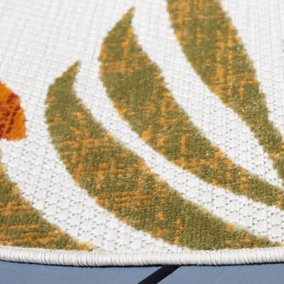SAFAVIEH Modern Teppich für Innen & Außenbereich Cabana Collection, Kurzer Flor, Creme und Rot, 91 X 91 cm SAFAVIEH Modern Teppich für Innen & Außenbereich Cabana Collection, Kurzer Flor, Creme und Rot, 91 X 91 cm