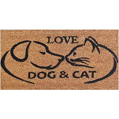 Bestlivings Fußmatte Kokos 25x50cm im Design: Katze & Hund Schmutzfangmatte für Innen- und Außenbereich, Fussmatte schmal PVC Unterseite Bestlivings Fußmatte Kokos 25x50cm im Design: Katze & Hund Schmutzfangmatte für Innen- und Außenbereich, Fussmatte schmal PVC Unterseite