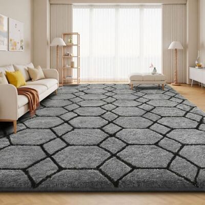Sour Lemon Hochflor Teppich Grau Carpet Wohnzimmer 160x230 Waschbar Anti-Rutsch Extra Große Teppiche Schlafzimmer Flauschige Moderne Teppiche Matte Teppichen für Schlafzimmer Kinderzimmer Sour Lemon Hochflor Teppich Grau Carpet Wohnzimmer 160x230 Waschbar Anti-Rutsch Extra Große Teppiche Schlafzimmer Flauschige Moderne Teppiche Matte Teppichen für Schlafzimmer Kinderzimmer