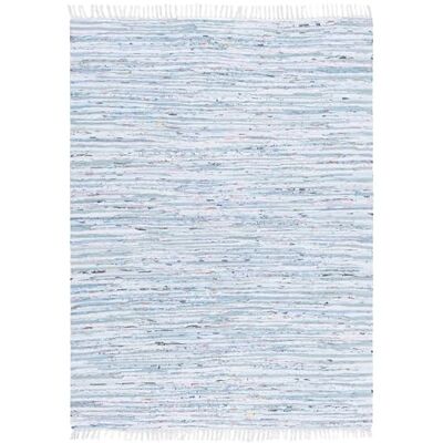 Safavieh Zeitgenössisch Wohnzimmer, Esszimmer, Schlafzimmer Rag Rug Collection, Niedrige Säule, Hellblau und Mehrfarbig, 152 X 213 cm Safavieh Zeitgenössisch Wohnzimmer, Esszimmer, Schlafzimmer Rag Rug Collection, Niedrige Säule, Hellblau und Mehrfarbig, 152 X 213 cm