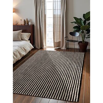 ELLE Decoration Juteteppich Ebony Natur Wohnzimmerteppich aus 100% Jute, Handgewebt & Natürlich, Boho Naturfaser Teppich für Wohnzimmer, Schlafzimmer, Esszimmer – Natur Elfenbein Schwarz, 160x230 cm ELLE Decoration Juteteppich Ebony Natur Wohnzimmerteppich aus 100% Jute, Handgewebt & Natürlich, Boho Naturfaser Teppich für Wohnzimmer, Schlafzimmer, Esszimmer – Natur Elfenbein Schwarz, 160x230 cm