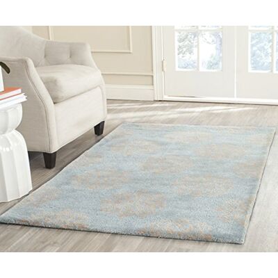 Safavieh Zeitgenössische Teppich für Wohnzimmer, Esszimmer, Schlafzimmer Soho Collection, Kurzer Flor, Türkis und Gelb, 183 X 274 cm Safavieh Zeitgenössische Teppich für Wohnzimmer, Esszimmer, Schlafzimmer Soho Collection, Kurzer Flor, Türkis und Gelb, 183 X 274 cm