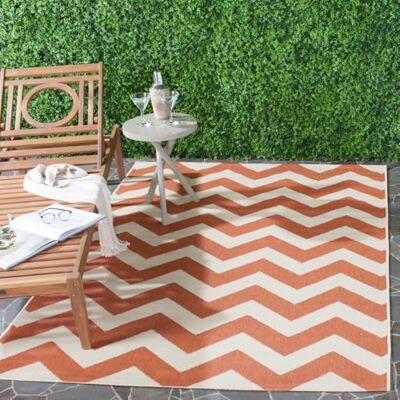 Safavieh - Cortile 160x230cm - Innen/Außen - Orange/Neutral - Teppich Safavieh - Cortile 160x230cm - Innen/Außen - Orange/Neutral - Teppich