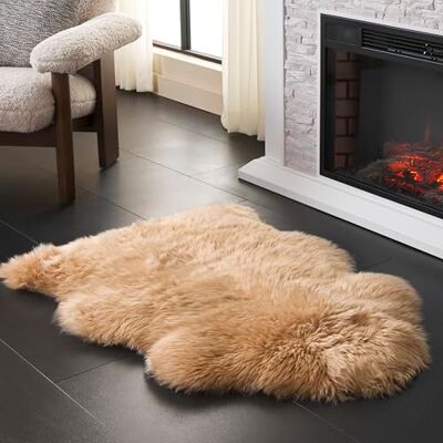 Safavieh Tierdruck Teppich für Wohnzimmer, Esszimmer, Schlafzimmer Fur Collection, Hoher Flor, Naturbeige, 61 X 91 cm Safavieh Tierdruck Teppich für Wohnzimmer, Esszimmer, Schlafzimmer Fur Collection, Hoher Flor, Naturbeige, 61 X 91 cm