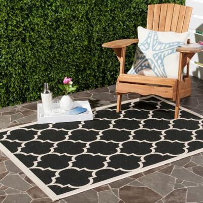 Safavieh Schwarz/Beige Indoor/Outdoor Teppich - 120x170cm Safavieh Schwarz/Beige Indoor/Outdoor Teppich - 120x170cm