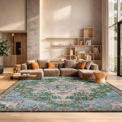 Safavieh Boho Teppich für Wohnzimmer, Esszimmer, Schlafzimmer Madison Collection, Kurzer Flor, Silber und Elfenbein, 183 X 274 cm Safavieh Boho Teppich für Wohnzimmer, Esszimmer, Schlafzimmer Madison Collection, Kurzer Flor, Silber und Elfenbein, 183 X 274 cm