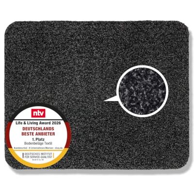 Astra Rutschfeste Schmutzfangmatte innen waschbar Schwarz 60x75cm (Rechteckig) Saugfähige Sauberlaufmatte Innenbereich Entra SAUGSTARK pflegeleicht Sauberlaufmatte 100% Baumwolle Türmatte robust Fußmatte Astra Rutschfeste Schmutzfangmatte innen waschbar Schwarz 60x75cm (Rechteckig) Saugfähige Sauberlaufmatte Innenbereich Entra SAUGSTARK pflegeleicht Sauberlaufmatte 100% Baumwolle Türmatte robust Fußmatte