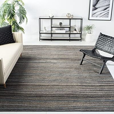 Safavieh Modern Teppich für Wohnzimmer, Esszimmer, Schlafzimmer Amsterdam Collection, Kurzer Flor, Silber und Beige, 201 X 279 cm Safavieh Modern Teppich für Wohnzimmer, Esszimmer, Schlafzimmer Amsterdam Collection, Kurzer Flor, Silber und Beige, 201 X 279 cm