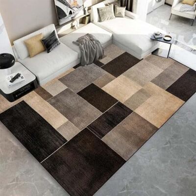 ART Teppich Wohnzimmer Moderner 3D Braun Beige Geometrisches Teppich Schlafzimmer Kurzflor Waschbar rutschfeste Design Teppiche Weich Flauschig In-& Outdoor Carpet 80x120 cm ART Teppich Wohnzimmer Moderner 3D Braun Beige Geometrisches Teppich Schlafzimmer Kurzflor Waschbar rutschfeste Design Teppiche Weich Flauschig In-& Outdoor Carpet 80x120 cm