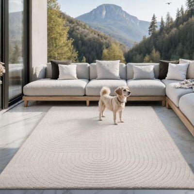 THE CARPET Santo Plus Beige (Creme) Moderner Robuster In- und Outdoor Teppich - Teppich THE CARPET Santo Plus Beige (Creme) Moderner Robuster In- und Outdoor Teppich - Teppich