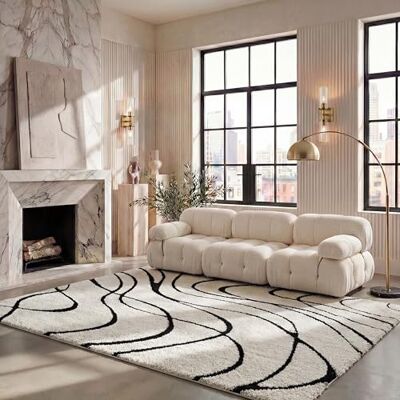 Safavieh - Shag - Elfenbein-Schwarz - 245x305 cm - Teppich Safavieh - Shag - Elfenbein-Schwarz - 245x305 cm - Teppich