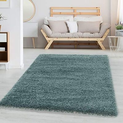 Carpetsale24 Shaggy Hochflor Teppich 80x250 cm Blau weich flauschig modern einfarbig Für schmale Räume oder Küche für Wohnzimmer Schlafzimmer Flur Carpetsale24 Shaggy Hochflor Teppich 80x250 cm Blau weich flauschig modern einfarbig Für schmale Räume oder Küche für Wohnzimmer Schlafzimmer Flur