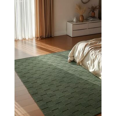 Villeroy & Boch Wollteppich Scala Natur Wohnzimmerteppich Handgewebt & Natürlich Wolle 3D Effekt Kariert Hoch-Tief-Effekt für Wohnzimmer, Schlafzimmer, Esszimmer, Flur Grün, 160x230cm Villeroy & Boch Wollteppich Scala Natur Wohnzimmerteppich Handgewebt & Natürlich Wolle 3D Effekt Kariert Hoch-Tief-Effekt für Wohnzimmer, Schlafzimmer, Esszimmer, Flur Grün, 160x230cm