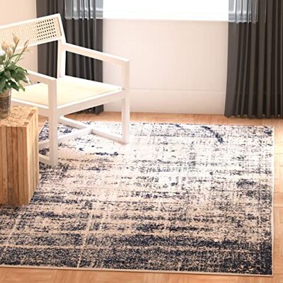 Safavieh Modern Teppich für Wohnzimmer, Esszimmer, Schlafzimmer Adirondack Collection, Kurzer Flor, Gold und Marine, 91 X 152 cm Safavieh Modern Teppich für Wohnzimmer, Esszimmer, Schlafzimmer Adirondack Collection, Kurzer Flor, Gold und Marine, 91 X 152 cm