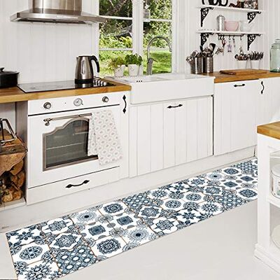 CREARREDA Läufer Teppich Küchenteppich Summer Tiles 50x120 Isolierend, feuerhemmend, Kratzfest, hypoallergen, leicht zu waschender Vinyl Teppich. Komplett in Italien hergestellt CREARREDA Läufer Teppich Küchenteppich Summer Tiles 50x120 Isolierend, feuerhemmend, Kratzfest, hypoallergen, leicht zu waschender Vinyl Teppich. Komplett in Italien hergestellt