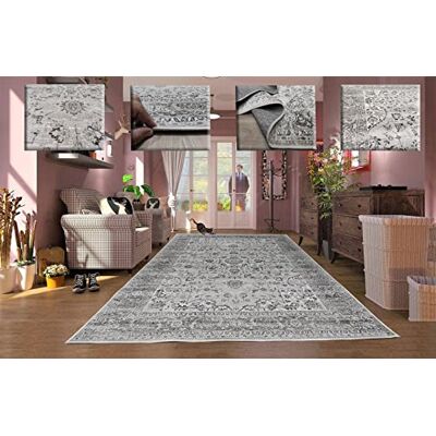 Tadi & Imperio1979 Klassischer sehr dünner Teppich für Schlafzimmer, Eingangsbereich, traditionell, elegant, beige, taupefarben und silberfarben. Tadi & Imperio1979 Klassischer sehr dünner Teppich für Schlafzimmer, Eingangsbereich, traditionell, elegant, beige, taupefarben und silberfarben.