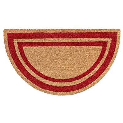 Emmevi Fußmatte Kokos, 40 x 70 cm, robuster Teppich für den Eingangsbereich, rutschfest, Modell Kokos, halbmondfarbener Rand, Bordeaux Emmevi Fußmatte Kokos, 40 x 70 cm, robuster Teppich für den Eingangsbereich, rutschfest, Modell Kokos, halbmondfarbener Rand, Bordeaux