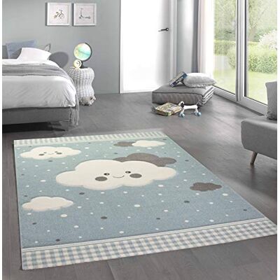 Merinos Teppich für Kinder mit Wolken Spielteppich in Blau Größe 140x200 cm Merinos Teppich für Kinder mit Wolken Spielteppich in Blau Größe 140x200 cm