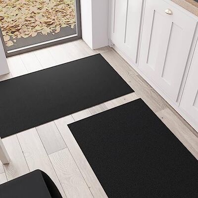 PETTI Artigiani Italiani Küchenteppich, Küchenläufer, waschbar, rutschfest, Küchenläufer, einfarbig, 52 x 80 cm, Schwarz, 100% Made in Italy PETTI Artigiani Italiani Küchenteppich, Küchenläufer, waschbar, rutschfest, Küchenläufer, einfarbig, 52 x 80 cm, Schwarz, 100% Made in Italy