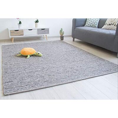 Steffensmeier Handwebteppich Laufenburg Wolle (Schurwolle), Grau, handgewebt, Größe: 60x110 cm Wohnzimmer und Schlafzimmer Steffensmeier Handwebteppich Laufenburg Wolle (Schurwolle), Grau, handgewebt, Größe: 60x110 cm Wohnzimmer und Schlafzimmer