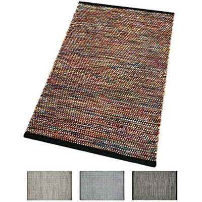 Emmevi Flamenco Teppich für Schlafzimmer, Wohnzimmer, Küche, Bad, elegant, weich, aus Wolle, modern, geflochten, verschiedene Größen, Modell: Flamenco, 60 x 95 cm, mehrfarbig Emmevi Flamenco Teppich für Schlafzimmer, Wohnzimmer, Küche, Bad, elegant, weich, aus Wolle, modern, geflochten, verschiedene Größen, Modell: Flamenco, 60 x 95 cm, mehrfarbig