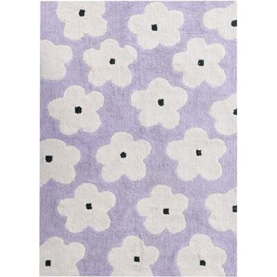 Beliani Teppich Baumwolle violett rechteckig 140x200 cm Blumenmuster für Kinder Mokhva Beliani Teppich Baumwolle violett rechteckig 140x200 cm Blumenmuster für Kinder Mokhva