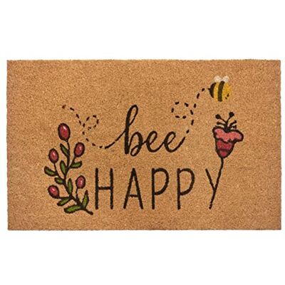 Hanse Home Kokos Fußmatte für Innen 45x75cm – Fussmatte Kokosmatte Schmutzfangmatte Bee Happy Design, rutschfest für Eingangsbereich & überdachten Außenbereich – Natur Hanse Home Kokos Fußmatte für Innen 45x75cm – Fussmatte Kokosmatte Schmutzfangmatte Bee Happy Design, rutschfest für Eingangsbereich & überdachten Außenbereich – Natur