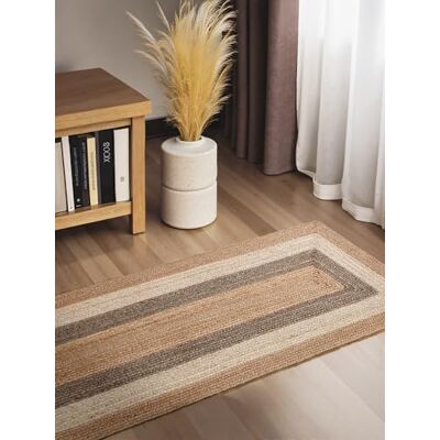 Hanse Home Juno Fusion Juteteppich Natur Wohnzimmerteppich, 100% Jute, Handgewebt, Robust & Pflegeleicht, Modern, Boho Natürlicher Teppich für Wohnzimmer, Schlafzimmer Natur Gold Multi, 80x200cm Hanse Home Juno Fusion Juteteppich Natur Wohnzimmerteppich, 100% Jute, Handgewebt, Robust & Pflegeleicht, Modern, Boho Natürlicher Teppich für Wohnzimmer, Schlafzimmer Natur Gold Multi, 80x200cm
