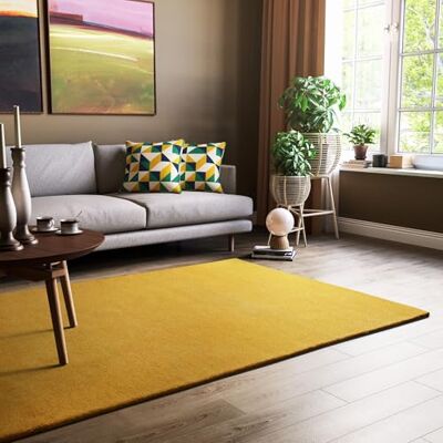 Steffensmeier Gabbeh Teppich Jaipur 100% Schurwolle Wohnzimmer Schlafzimmer Handtuft Gold 140x200 cm Steffensmeier Gabbeh Teppich Jaipur 100% Schurwolle Wohnzimmer Schlafzimmer Handtuft Gold 140x200 cm