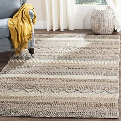 Safavieh Naturfaser Teppich für Wohnzimmer, Esszimmer, Schlafzimmer Natural Fiber Collection, Kurzer Flor, Beige, 122 X 183 cm Safavieh Naturfaser Teppich für Wohnzimmer, Esszimmer, Schlafzimmer Natural Fiber Collection, Kurzer Flor, Beige, 122 X 183 cm