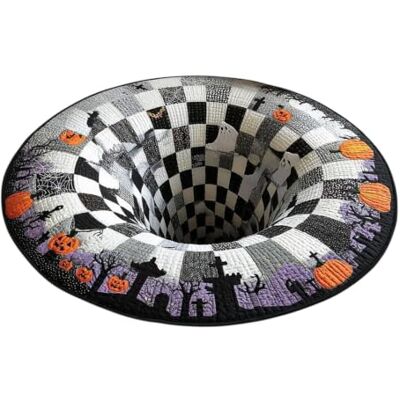 Generic Christmas Santa Optical Illusion-Teppich Rund, Bodenmatte für Wohn Deko Weihnachtsdesign Mit 3D-Tiefe Und Patchwork Optik Für Wohnzimmer Schlafzimmer Festdekoration Generic Christmas Santa Optical Illusion-Teppich Rund, Bodenmatte für Wohn Deko Weihnachtsdesign Mit 3D-Tiefe Und Patchwork Optik Für Wohnzimmer Schlafzimmer Festdekoration