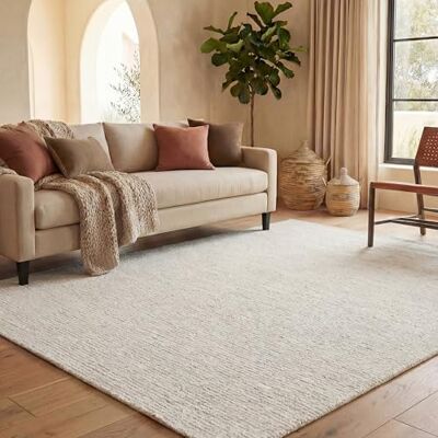 Safavieh Zeitgenössische Teppich für Wohnzimmer, Esszimmer, Schlafzimmer Abstract Collection, Kurzer Flor, Elfenbein, 244 X 305 cm Safavieh Zeitgenössische Teppich für Wohnzimmer, Esszimmer, Schlafzimmer Abstract Collection, Kurzer Flor, Elfenbein, 244 X 305 cm