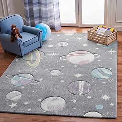 Safavieh Zeitgenössische Teppich für Wohnzimmer, Esszimmer, Schlafzimmer Carousel Kids Collection, Kurzer Flor, Mehrfarbig, 160 x 230 cm Safavieh Zeitgenössische Teppich für Wohnzimmer, Esszimmer, Schlafzimmer Carousel Kids Collection, Kurzer Flor, Mehrfarbig, 160 x 230 cm