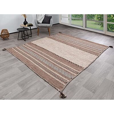 Steffensmeier Handwebteppich Muriani Baumwolle Wohnzimmer Beige, handgewebt, Größe: 70x130 cm Steffensmeier Handwebteppich Muriani Baumwolle Wohnzimmer Beige, handgewebt, Größe: 70x130 cm
