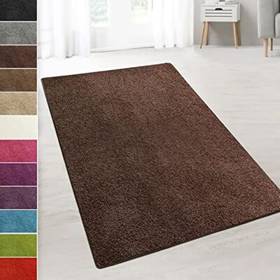 casa pura Shaggy-Teppich Barcelona (Dunkelbraun, 66 x 100 cm) Weicher Hochflor-Teppich aus Polypropylen mit rutschhemmendem Action-Back-Rücken casa pura Shaggy-Teppich Barcelona (Dunkelbraun, 66 x 100 cm) Weicher Hochflor-Teppich aus Polypropylen mit rutschhemmendem Action-Back-Rücken