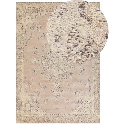 Beliani Baumwoll-Teppich - Beige, 200x300 cm - Vintage Orientalisches Muster Beliani Baumwoll-Teppich - Beige, 200x300 cm - Vintage Orientalisches Muster