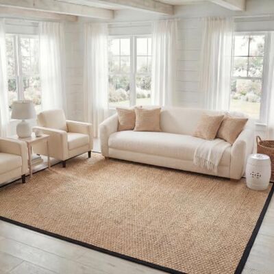 Safavieh Teppich Seegras Natürlich/Schwarz 245 X 305 - Carpet Safavieh Teppich Seegras Natürlich/Schwarz 245 X 305 - Carpet