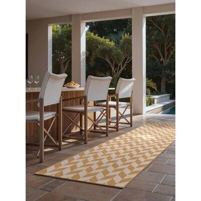 Ted Baker Flachgewebe Teppich Terrick Flachgewebe Läufer, Pflegeleichter Wohnzimmerteppich, Modern, Zigzag Muster für Wohnzimmer, Terrasse, Esszimmer, Balkon Ocker Weiß, 80x200 cm Ted Baker Flachgewebe Teppich Terrick Flachgewebe Läufer, Pflegeleichter Wohnzimmerteppich, Modern, Zigzag Muster für Wohnzimmer, Terrasse, Esszimmer, Balkon Ocker Weiß, 80x200 cm