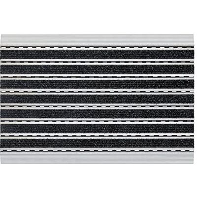 PANA ® Große Aluminium Türmatte Mit Schmutzfang-Einlage 42x60cm Grau Fußmatte mit Nadelfilz Bürsten Für Außen & Innen Robuster Alu-Rahmen Haustür Schmutzfangmatte Wetterfest & rostfrei PANA ® Große Aluminium Türmatte Mit Schmutzfang-Einlage 42x60cm Grau Fußmatte mit Nadelfilz Bürsten Für Außen & Innen Robuster Alu-Rahmen Haustür Schmutzfangmatte Wetterfest & rostfrei